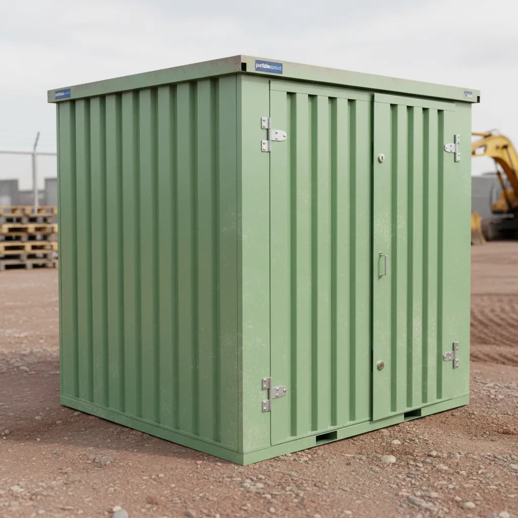 Durable steel container used in outdoor commercial environment