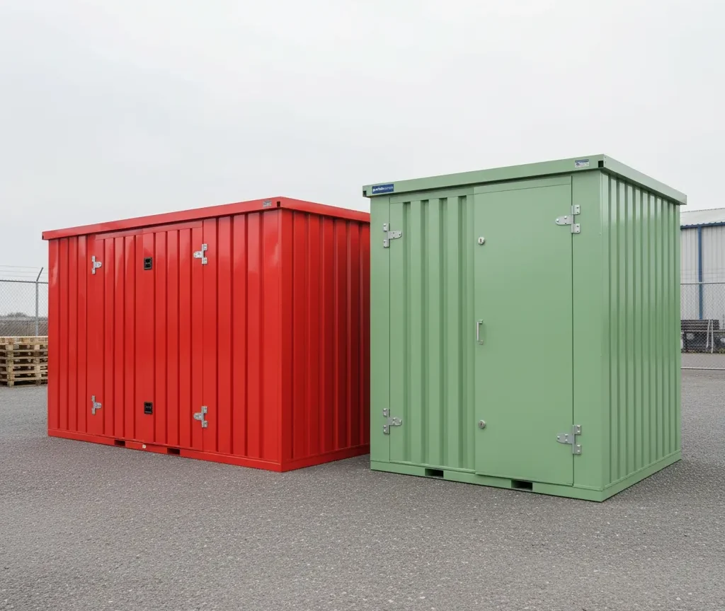 Different container types shown side by side for comparison